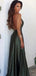 Sexy Green Spaghetti Strap Backless A-Line Long Sleeveless Long Party Prom Dresses,Evening Dress Online, WGP765