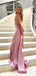 Elegant Pink V-Neck Mermaid Long Sleeveless Long Party Prom Dresses,Evening Dress Online, WGP760