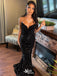 Sexy Black Mermaid Sweetheart Long Sleeve Popular Long Evening Dresses, Formal Dresses, Birthday Party, WGP558