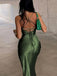 Sexy Green Spaghetti Strap Mermaid Backless Long Sleeveless Long Party Prom Dresses,Evening Dress Online, WGP783