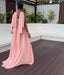 Popular Pink V-Neck A-Line Long Prom Dress Ideas, Evening Party Dresses,WGP1807