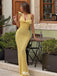 Elegant Yellow V-Neck Mermaid Long Prom Dress Ideas, Evening Party Dresses,WGP1932