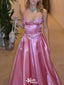 Casual Spaghetti Strap A-line Long Prom Dress Ideas, Evening Party Dresses,WGP1743