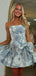 Elegant Blue Sweetheart Sleeveless A-Line Short Homecoming Dresses For Party, EPT667