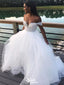 Sexy Lace Off Shoulder V Neck Popular Bridal Long Wedding Dresses, WDH100