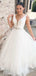 Simple Straps V Neck Sleeveless With Trailing Popular Bridal Long Wedding Dresses, WDH139