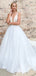 Romantic Spaghetti Straps V Neck Sleeveless With Trailing Applique Popular Bridal Long Wedding Dresses, WDH142