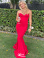 Simple Red Mermaid Sweetheart Sleeveless Cheap Maxi Long Party Prom Gowns,Evening Dresses,WGP443