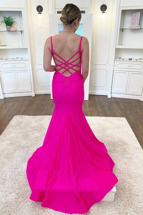 Elegant Mermaid Spaghetti Straps V Neck Sleeveless Cheap Maxi Long Party Prom Gowns,Evening Dresses,WGP497