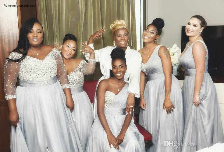 Elegant Blue Mismatched Sleeveless A-Line Long Bridesmaid Dresses Online,WGM467