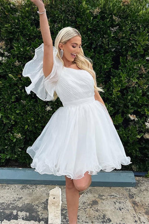 Elegant One Shoulder Sleeveless Cheap Short Homecoming Dresses, EPT184