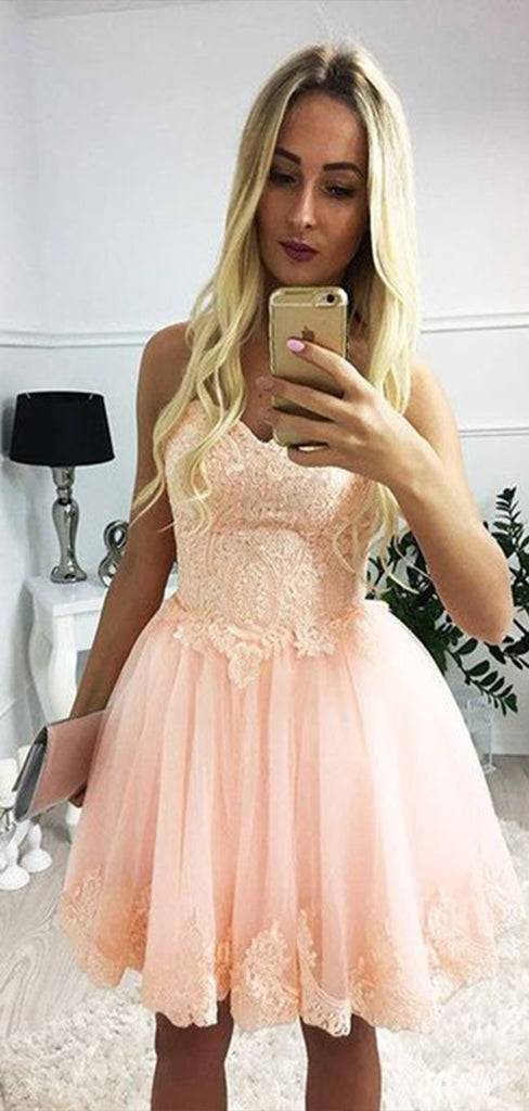 Gorgeous Sweetheart Sleeveless Lace Cheap Short Homecoming Dresses, EPT187