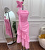 Elegant Pink One-Shoulder Mermaid  Sleeveless Long Prom Dress Ideas, Evening Party Dresses,WGP1684