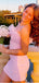 Elegant Pink Floral Mermaid Short Homecoming Dresses For Birthday Party, EPT706