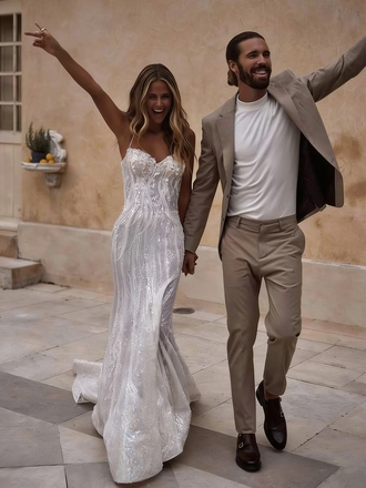 Sexy Sparkly Sequin Mermaid Wedding Gown Sweetheart Sleeveless Bridal Dress,WDH192