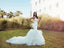 Elegant White Spaghetti Strap Mermaid Long Wedding Dresses With Sweep Trailing,WDH181