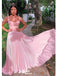 Pink A-line Straps Maxi Long Party Prom Dresses,Evening Dresses,WGP305