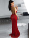 Sexy Red Mermaid Sequin Backless Maxi Long Party Prom Dresses,WGP286