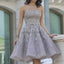 Popular Grey strapless Gorgeous Straight Neck A-line homecoming prom gown dress,BD00151