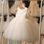 Ivory Round Neck Lace Tulle Flower Girl Dresses, Zip up Cute Little Girl Dresses, FG043