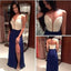 Sweetheart Side Slit Blue Sexy Junior Long Prom Dress, WG538