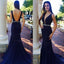 Deep V Neck Open Back Sexy Mermaid Long Prom Dress, WG550