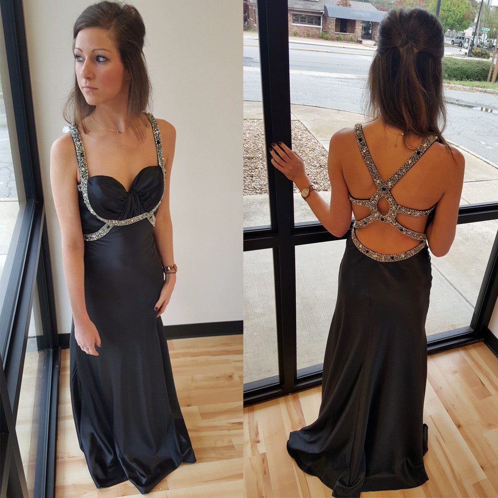 Sweetheart Open Back Cheap Long Evening Prom Dresses, WG588