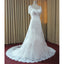 Elegant Cap Sleeve Sweet Heart White Affordable Lace Long Bridal Dresses, WG631 - Wish Gown