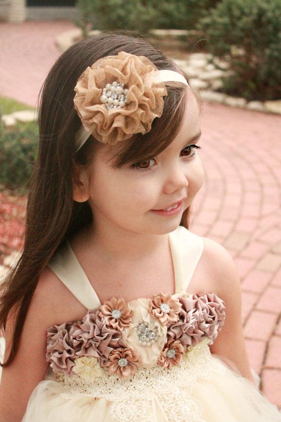 Ivory Tulle Lace Flower Girl Dresses With Satin Flowers, Lovely Cute Tutu Dresses, FG019