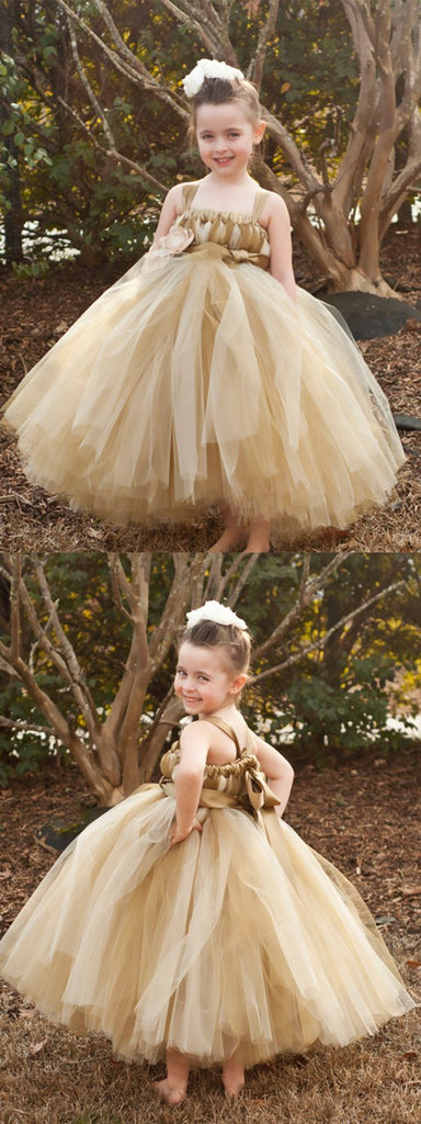 Brown Tulle Pixie Tutu Dresses, Popular Flower Girl Dresses, Free Custom Dresses, FG021 - Wish Gown