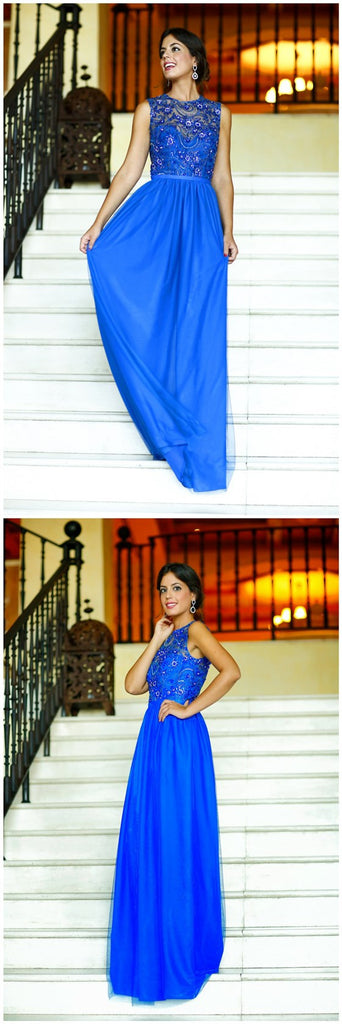 Royal Blue Long Affordable Charming Custom Discount Prom Dresses, PD0120