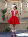 Red Open Back Sexy With Short Sleeve Cocktail Homecoming Prom Dress, BD00133