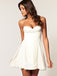 Ivory Strapless Sweetheart Simple Short Freshman Homecoming Prom Dresses, BD00168