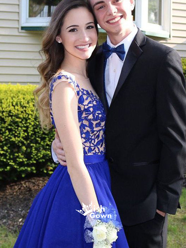 Royal Blue Open Back Elegant Freshman Formal Cocktail Homecoming Prom Dresses, BD00178