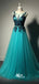 Tulle V-Back Floor-length Black Apllique A Line Formal Inexpensive Evening Long Prom Dress, PD0202