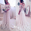 Stunning Off Shoulder Half Sleeve Long A-line Wedding Party Dresses, WD0059