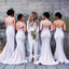 Backless Spaghetti Strap Sexy Mermaid Long Bridesmaid Dresses, WG425