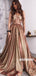 Sparkle A-line Side Split Long Prom Dresses PG1141