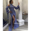 Long Sleeves Halter Side Split Long Prom Dresses PG1135