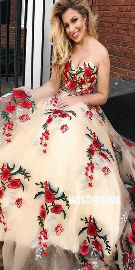 Sweetheart Formal A Line Inexpensive Long Prom Dresses, SG106