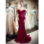 Off the Shoulder Mermaid Sparkle Burgundy Evening Prom Dresses, SG145