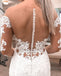 Elegant Illusion Mermaid Lace Long Bridal Dresses WDH016