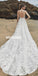 Elegant V-neck Floral Prints Applique Lace Bridal Dresses WDH027