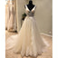 Charming V Neck Tulle Applique V Back Long Wedding Dress for Brides, WG1207 - Wish Gown